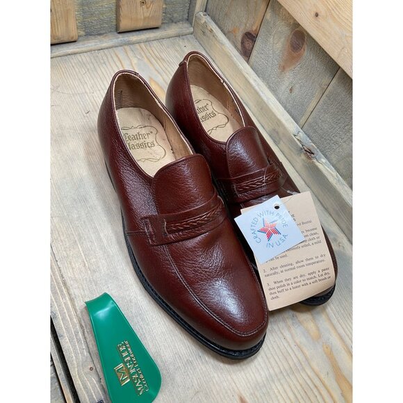 NEW Leather Classics Goodyear Penny Loafers Tan Brown 7D USA Made main image 7